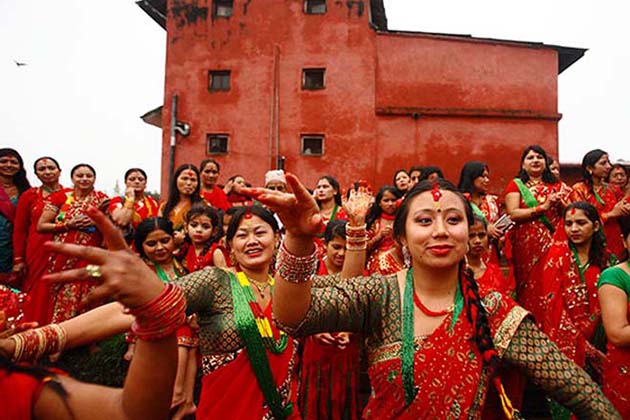 Nepal Lifestyle - Nepal Women in a Traditional Festival
