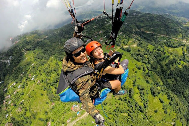 paragliding ponakha - nepal tour sightseeing