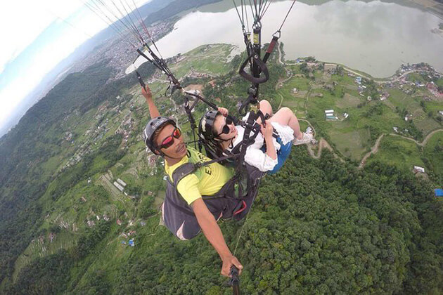Paragliding - nepal honeymoon
