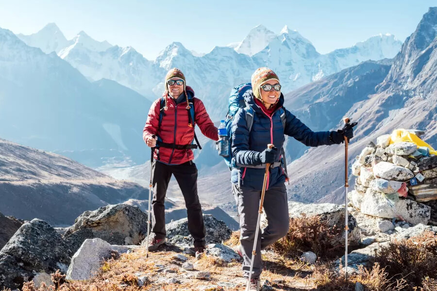 Group of four people trekking Nepal - Go Nepal Tours